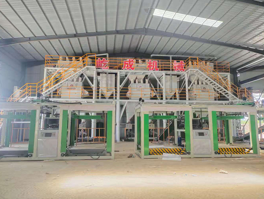 三聯(lián)機干混砂漿成套設備現(xiàn)場